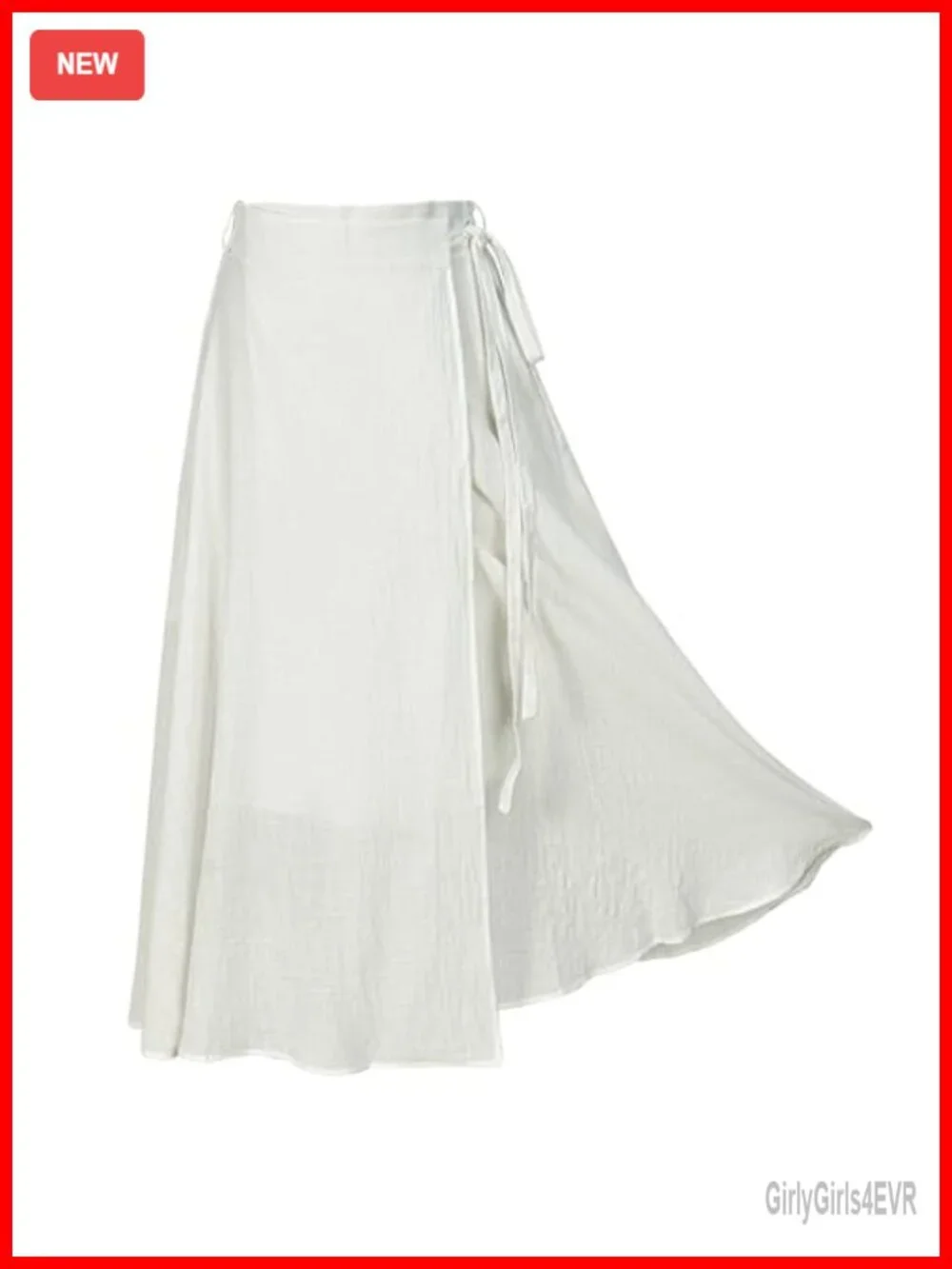 Linen Wrap Maxi Skirt Lace Up Adjustable Waist Pockets